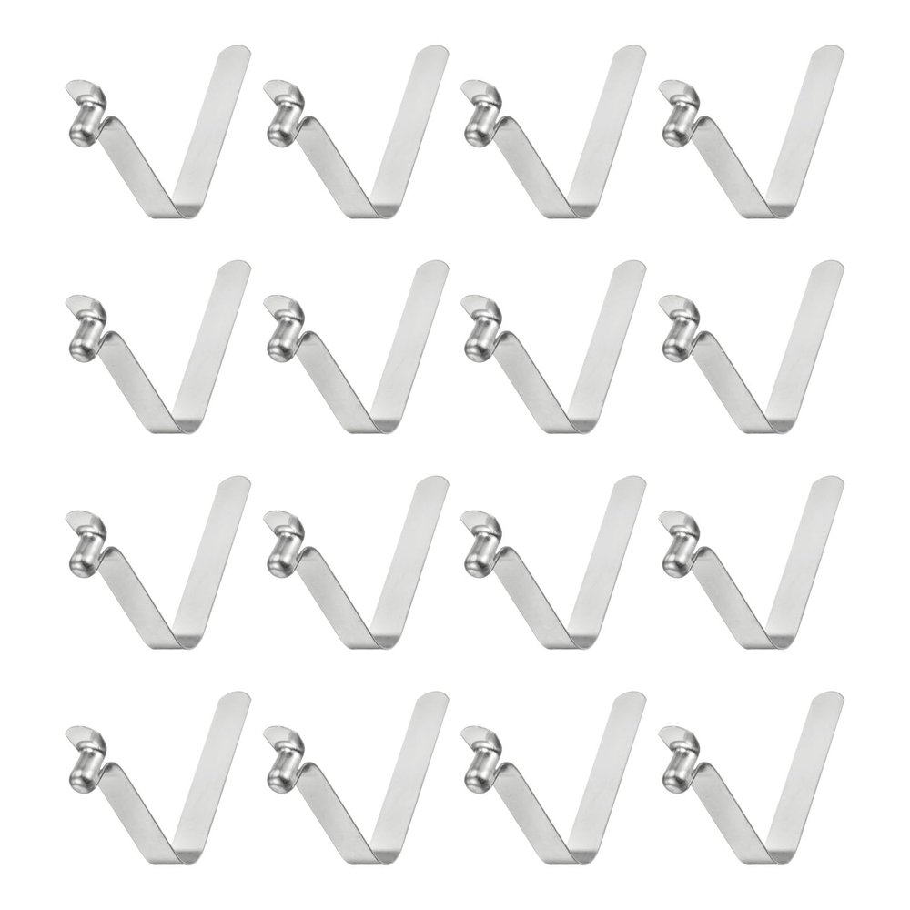 HARFINGTON 16pcs Single Button Kayak Paddle Snap Spring Clip 5x7.5x37mm 65Mn Spring Steel V-Shaped Hollow Lift Telescopic Locking Tube Pole Clips for Tent Umbrella Camping
