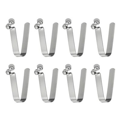 HARFINGTON 8pcs Single Button Kayak Paddle Snap Spring Clip 5.5x7.5x35mm 65Mn Spring Steel V-Shaped Hollow Lift Telescopic Locking Tube Pole Clips for Tent Umbrella Camping