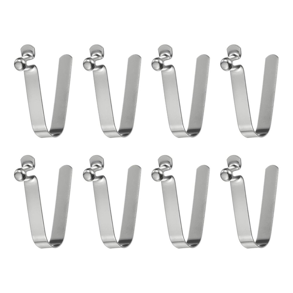 HARFINGTON 8pcs Single Button Kayak Paddle Snap Spring Clip 5.5x7.5x35mm 65Mn Spring Steel V-Shaped Hollow Lift Telescopic Locking Tube Pole Clips for Tent Umbrella Camping