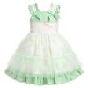 ODASDO Baby Girl Birthday Party Dress Toddler Kids Summer Sundress Floral Printed Tulle Princess Sleeveless Bowknot Ruffle Dresses for Birthday Party Pageant Casual Holiday Photo Shoot Green 18-24M view 1