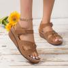 Women Wedges Vintage Sandals,Comfy Orthopedic Walking Shoes, Casual Shoes Summer Comfortable Walking Open Toe Beach Sandals Casual Flat Sandals(Brown,US 10) view 2