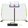 Basketball Net Catcher Basketball Backstop Net Basketball Barrier Nets for Backyard 12 x 10 ft Rebounder to Guard Rebound and Return Basketball with Sand Bags and Carry Bag view 1