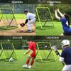 Baseball Rebounder Net 4x4.5 Ft Pitchback Trainer Bounce Back Fielding Net for Baseball and Softball Rebound Solo Practice with 3 Ball Return Angles view 4