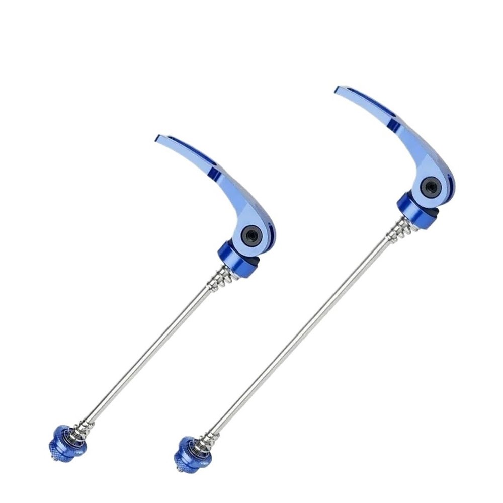 MTB Road Bike Wheel Hub Skewer Quick Release Cr-Mo Steel Fastener 100/135mm Spaced Front Rear Clip Bolt Lever(Blue)