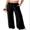 Aleumdr Wide Leg Pants for Women 2025 Fall Elastic High Waisted Sweatpants Casual Long Pants Jogger Pants with Pockets Black Small