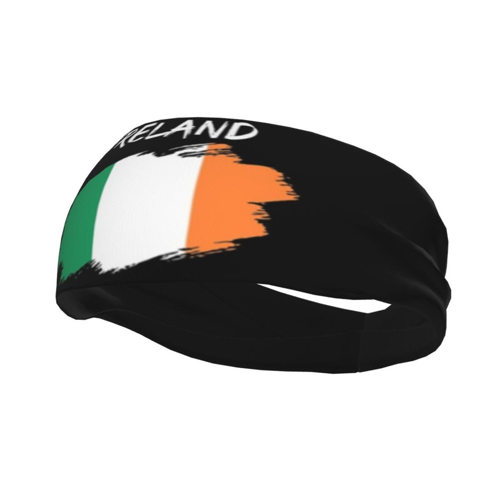 Cute Heart Ireland Flag Sports Headbands for Men Women, Irish Flag Workout Headband Sweatbands for Running,Cycling,Football