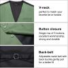 DiBanGu Men's Sage Green Suit Vest Business Dress Waistcoat with 2 Pockets V-Neck Tuxedo Vests for Formal Wedding, Green, 2XL view 4
