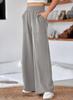 Aleumdr Wide Leg Pants for Women 2025 Fall Elastic High Waisted Sweatpants Casual Long Pants Jogger Pants with Pockets Gray 2X-Large view 2