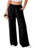 Aleumdr Wide Leg Pants for Women 2025 Fall Elastic High Waisted Sweatpants Casual Long Pants Jogger Pants with Pockets Black Large view 1