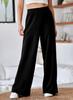 Aleumdr Wide Leg Pants for Women 2025 Fall Elastic High Waisted Sweatpants Casual Long Pants Jogger Pants with Pockets Black Large view 2