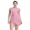 vastwit Women's Lyrical Dance Leotard Dress Rhinestones Mesh Tulle High Low Skirt Contemporary Dance Costume Pink Medium view 1