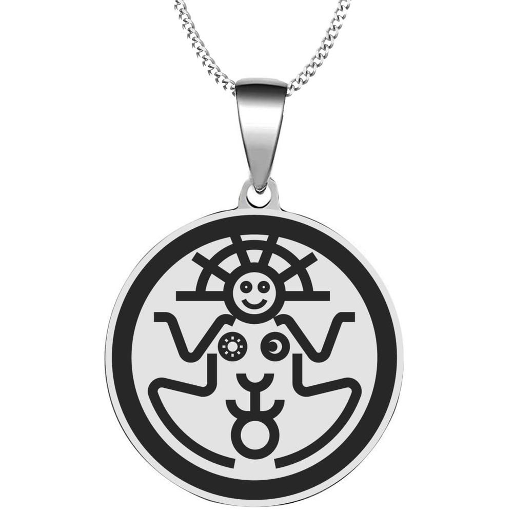 KOVEVE Inca Pacha Mama Mother Nature Engraved Symbol Stainless Steel Jewelry Pendant Necklace Chain