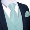 DiBanGu Men's Mint Green Suit Vest Business Dress Waistcoat with 2 Pockets V-Neck Tuxedo Vests for Formal Wedding, Green, M view 3