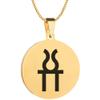 KOVEVE Greek Myth Hestia Virgin Goddess Of The Hearth Engraved Symbol Stainless Steel Jewelry Pendant Necklace Chain, Large 35MM, Gold view 1