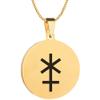 KOVEVE Greek Myth Hera Juno Goddess Engraved Symbol Stainless Steel Jewelry Pendant Necklace Chain, Large 35MM, Gold view 1