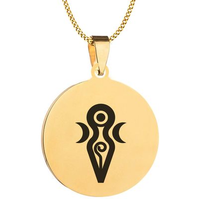 KOVEVE Greek Myth Gaia Earth Engraved Symbol Stainless Steel Jewelry Pendant Necklace Chain