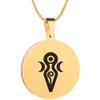 KOVEVE Greek Myth Gaia Earth Engraved Symbol Stainless Steel Jewelry Pendant Necklace Chain view 1