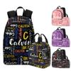 FUNAO Custom Kids Backpacks Lunch Bag with Text, Personalized Bookbag for Boys Girls Toddler Black School Bag with Name Back to School Elementary Travel Bag Back Pack view 1