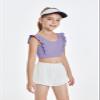 Girls Training Bra Cute Ruffle Sports Bra for Kids Comfort Dance Yoga Crop Top Purple view 3