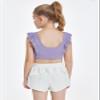 Girls Training Bra Cute Ruffle Sports Bra for Kids Comfort Dance Yoga Crop Top Purple view 4