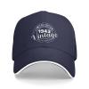 1942 Vintage Birthday Adjustable Outdoor Leisure Sandwich Hat Baseball Hat Outdoor Fishing Hat Navy Blue view 2