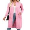 Zeagoo Women's Long Cardigan Sweaters Lightweight Cardigan Shrug Sweaters Spring Elegant Casual Knit Jackets Coat Coverups Pink view 1