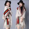 Spring and Autumn tassel ladies scarf, windproof and cold-proof shawl, party cape women wraps (red) view 2