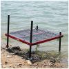 LXLZYXSF All Terrain Fishing Platform Dock - Height Adjustable Legs & Anti-Trapping Feet, Foldable Fishing Deck with Handle & Shoulder Strap & Fishing Pole Holder(100x90x130cm/39x35x51in) view 1
