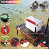 LXLZYXSF All Terrain Fishing Platform Dock - Height Adjustable Legs & Anti-Trapping Feet, Foldable Fishing Deck with Handle & Shoulder Strap & Fishing Pole Holder(100x90x130cm/39x35x51in) view 3