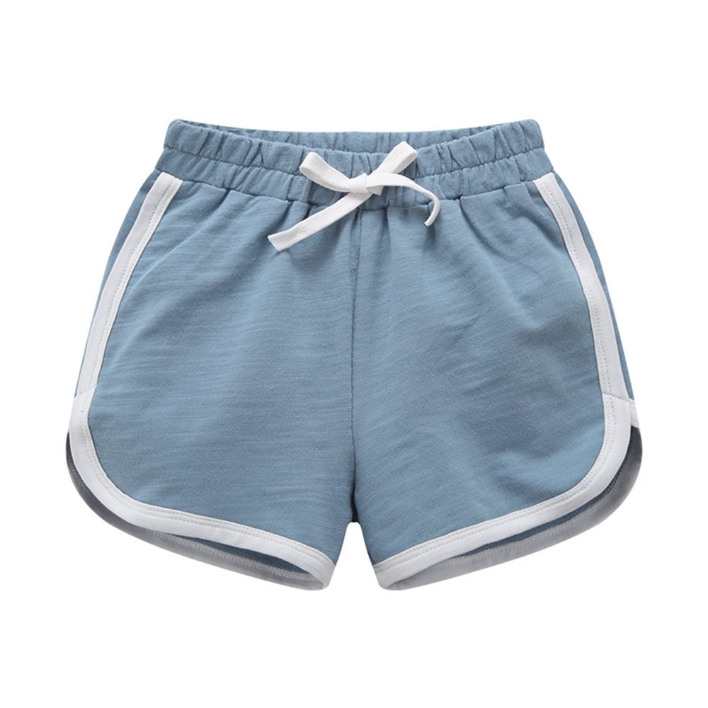 NineFit Basics Kids Toddler Boys Girls Cotton Athletic Shorts Solid Color Active Running Shorts for Baby Girl's Boy's (Blue, 2-3 Years)