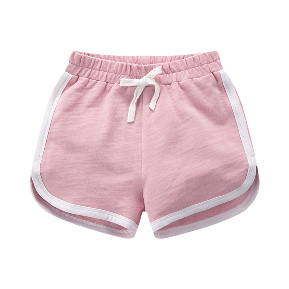 NineFit Basics Kids Toddler Boys Girls Cotton Athletic Shorts Solid Color Active Running Shorts for Baby Girl's Boy's (Pink, 2-3 Years)
