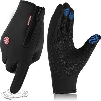 ActFun Winter Gloves Women Windproof Heat Warm Thermal Gloves Men, Anti Slip Touchscreen Cycling Gloves, Outdoor Sport Running Driving Walking Biking Riding Motorcycle Cold Weather Ladies Glove, Black