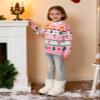 Toddler Christmas Sweater Snowman Girls Knit Crewneck Snowflake Pullover Kids Cute Xmas Pink Clothes Tops 3-7 Years (Pink, 5-6 Years) view 2