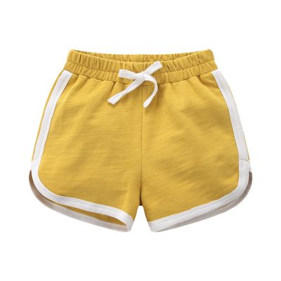 Kids Toddler Boys Girls Cotton Athletic Shorts Solid Color Active Running Shorts for Baby Girl's (Yellow, 2-3 Years)