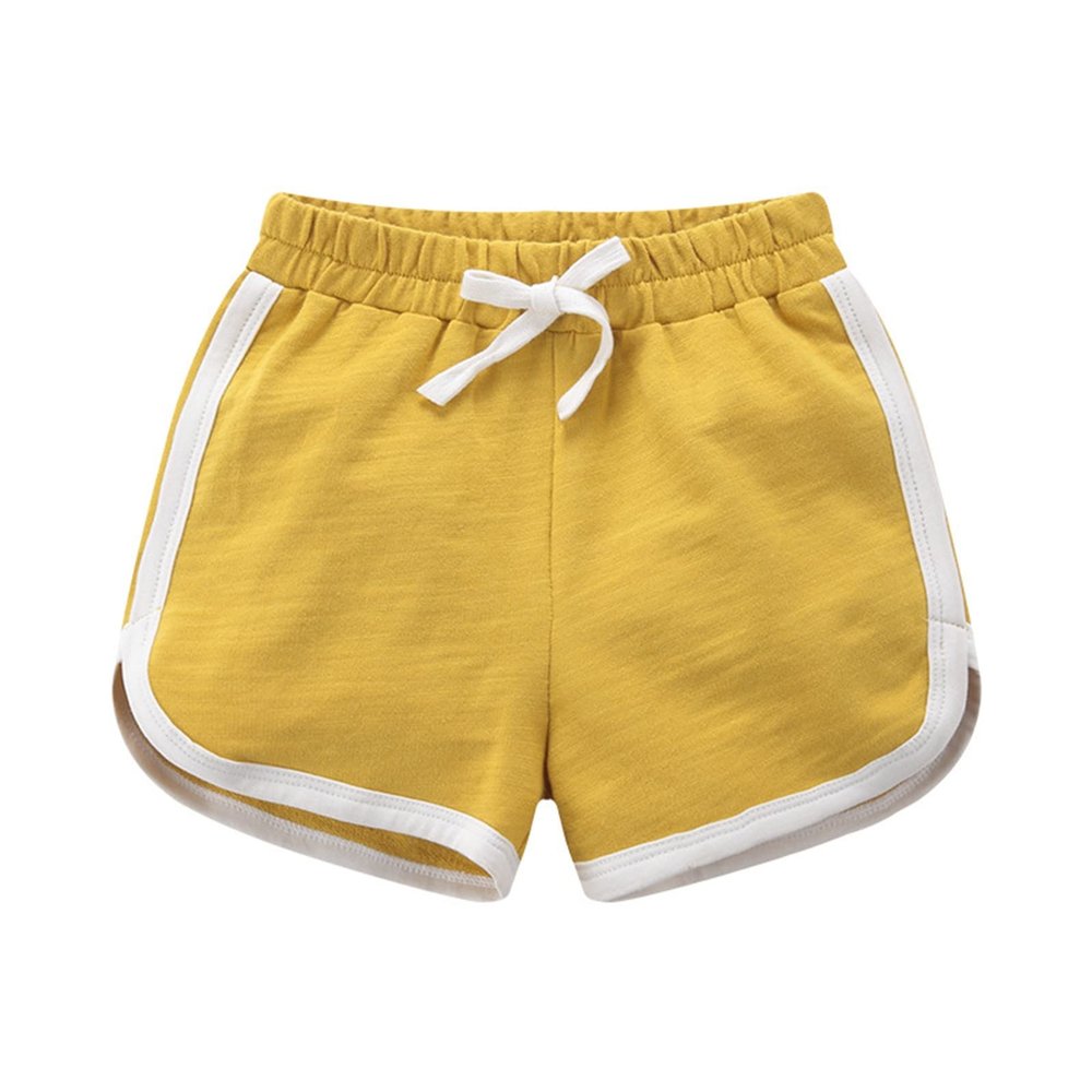 Kids Toddler Boys Girls Cotton Athletic Shorts Solid Color Active Running Shorts for Baby Girl's (Yellow, 2-3 Years)