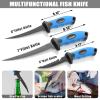 GPUSFAK 10 Pieces Fillet Set, Stainless Bait Knife With Sharpening Rod and Sheath, Professional Filleting Boning for Meat Blue view 2