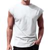 Ymosrh Mens Tank Tops Casual Workout Sleeveless Gym Muscle Tee Bodybuilding Shirt Men Sport Tank Top (3XL, White) view 1