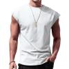 Ymosrh Mens Tank Tops Casual Workout Sleeveless Gym Muscle Tee Bodybuilding Shirt Men Sport Tank Top (3XL, White) view 2