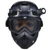 Black Airsoft Tactical Combat Set: Full Face Mask & Helmet with Detachable Adjustable Goggles, Front NVG Bracket & Side Rails - Safety Protection Gear for Air Soft, Bullet PJ Helmets view 1