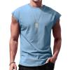 Ymosrh Tank Top Mens, Casual Workout Sleeveless Gym Muscle Tee Bodybuilding Shirt Mens Workout Undershirt Man Tank Top (L, Light Blue) view 2