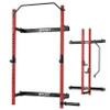 Folding Squat Rack, 1000LBS Capacity Wall Mounted Squat Rack, 2.36"x2.36" Foldable Squat Rack for Home Gym with Pull Up Bar, J Hook, Landmine