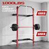 Folding Squat Rack, 1000LBS Capacity Wall Mounted Squat Rack, 2.36"x2.36" Foldable Squat Rack for Home Gym with Pull Up Bar, J Hook, Landmine view 2