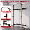 Folding Squat Rack, 1000LBS Capacity Wall Mounted Squat Rack, 2.36"x2.36" Foldable Squat Rack for Home Gym with Pull Up Bar, J Hook, Landmine view 3
