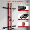 Folding Squat Rack, 1000LBS Capacity Wall Mounted Squat Rack, 2.36"x2.36" Foldable Squat Rack for Home Gym with Pull Up Bar, J Hook, Landmine view 4