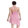 HULIJA Women Applique Lyrical Dance Dress Irregular Flowy Tulle Skirt Leotard Contemporary Dance Costume Pink X-Large view 4