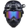 Airsoft & Paintball Tactical Helmet with Full Face Mask, Detachable Goggles, NVG Mount, Side Rail - Military Fast Base Jump PJ Style Adjustable Gear view 1