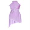 HULIJA Women Applique Lyrical Dance Dress Irregular Flowy Tulle Skirt Leotard Contemporary Dance Costume Lightpurple Medium view 1