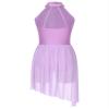 HULIJA Women Applique Lyrical Dance Dress Irregular Flowy Tulle Skirt Leotard Contemporary Dance Costume Lightpurple Medium view 3