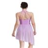 HULIJA Women Applique Lyrical Dance Dress Irregular Flowy Tulle Skirt Leotard Contemporary Dance Costume Lightpurple Medium view 4