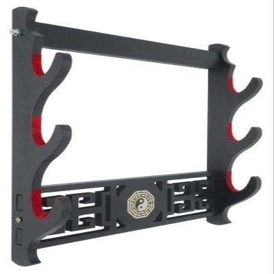 Weapon Rack Weapon Display Stand Sword Stand Padded Sword Wall Mount Katana Stand Samurai Sword Holder Display Rack Tai Chi Bagua Style 3 Layer Sword Rack